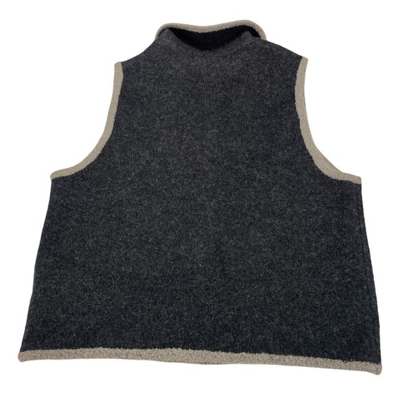 Woolrich Wool Vest Womens M Gray Grandma Embroidered Gorpcore Button Front - Picture 11 of 12